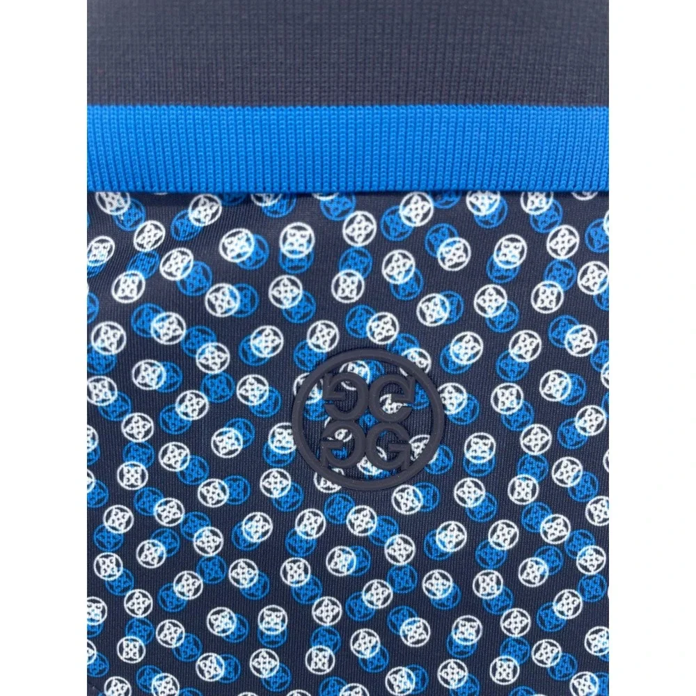 G/FORE Polo Shirt Mens Small Twilight Blue Geometric Print UPF 50+ Golfcore NWT
